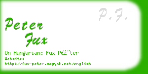 peter fux business card